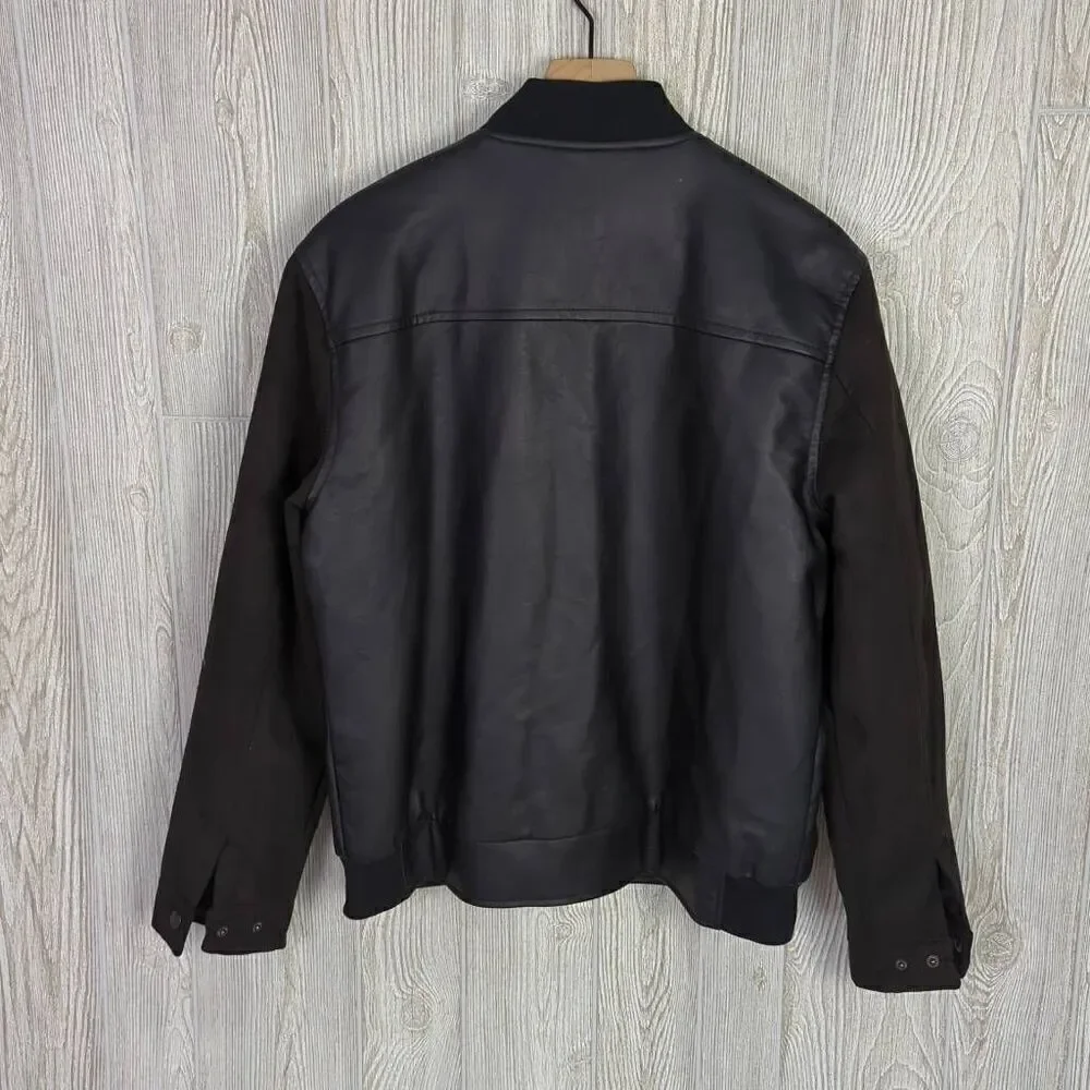 Superlative Fashion SF Italian Partial Leather Bomber Jacket Streetwear Men’s L